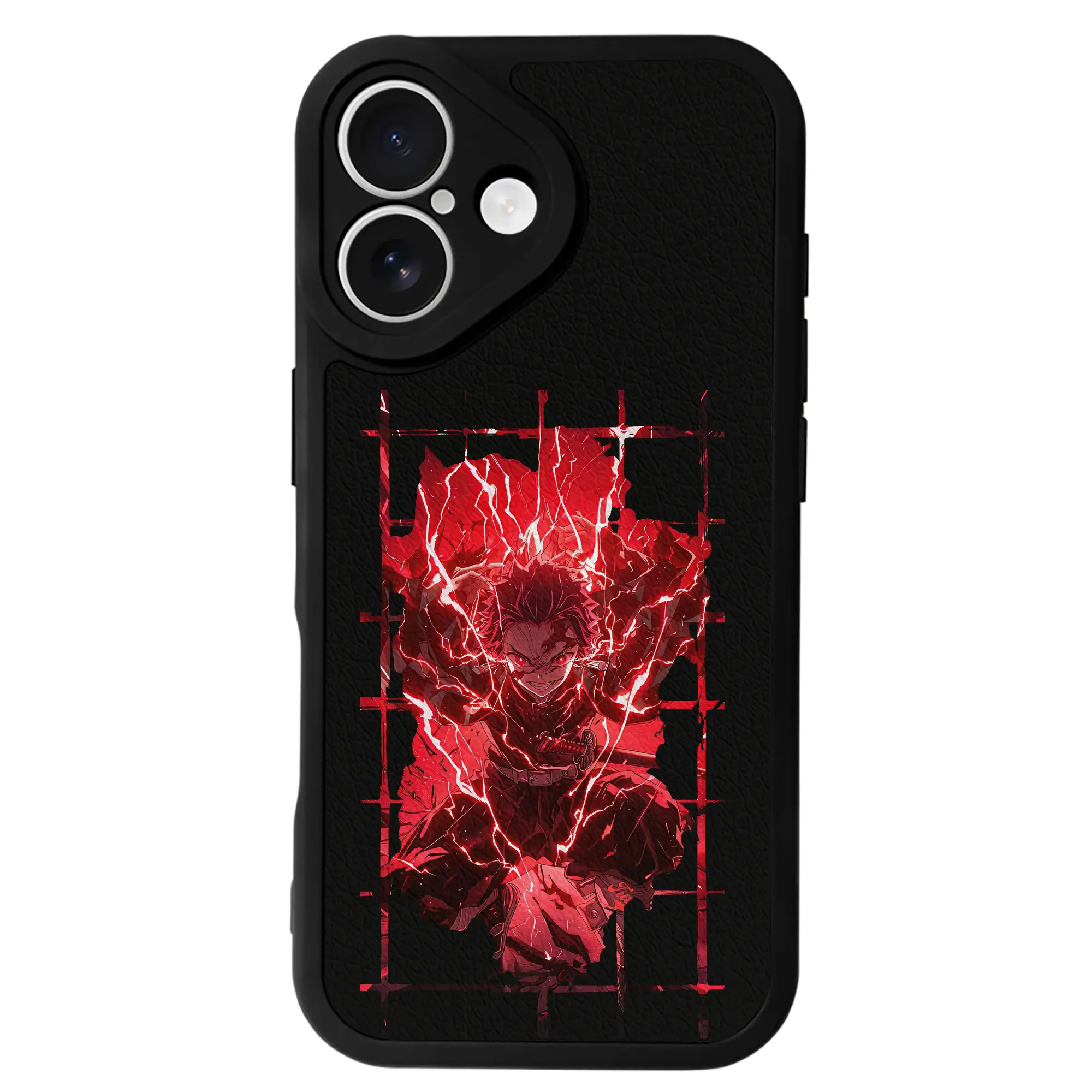 鬼滅の刃 グッズ,竈門 炭治郎 - IPhone 16シリーズ対応 ・ シリコンスマホケース ・ レザー調 ・ 高精度フィット ・ 耐衝撃 ・ ワイヤレス充電対応 ・ 精密カット